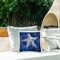 Rustic Indigo Starfish Outdoor Printed Pillow Design by Paul Brent, 18 x 7 x 18